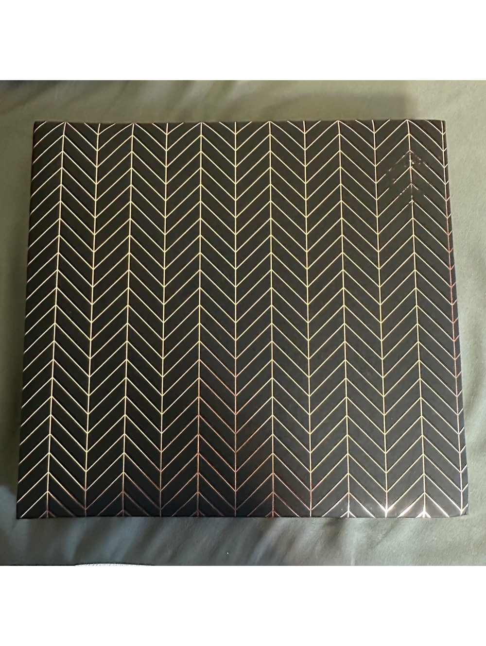 12X12 Black and Gold Chevron Patterned Album Scrapbook